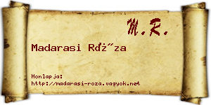 Madarasi Róza névjegykártya